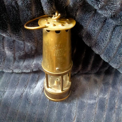 Brass miners safety lamp - miners,