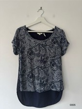 FatFace Paisley Print Navy Blouse – Size 8