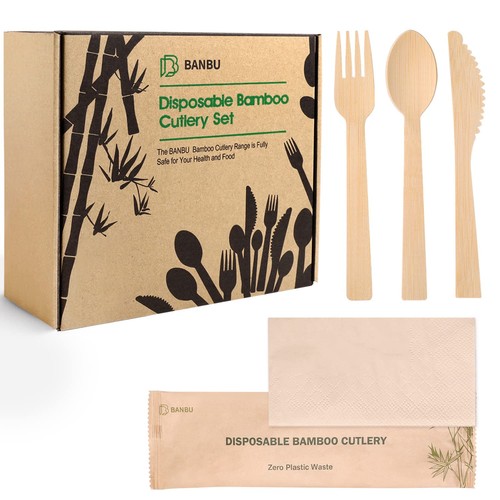Bamboo utensils with napkin - with, napkin-58