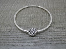 Authentic Pandora Ltd Ed Snowflake Clasp Silver ALE BANGLE Charm Bracelet