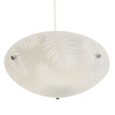 Areca Leaf Glass Ceiling Uplighter Pendant Shade - White & Clear - Easy Fit