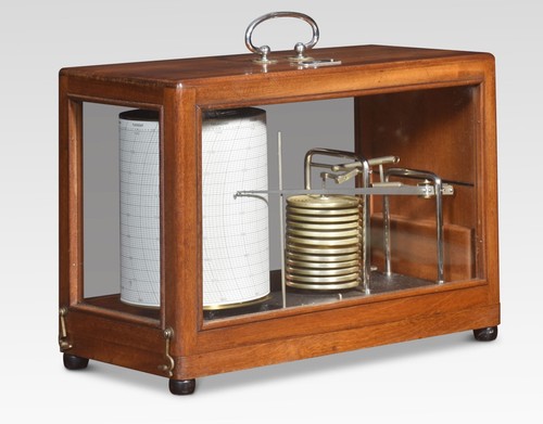 Mahogany cased barograph r - barograph, by