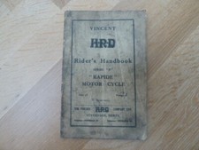 Vincent HRD Riders Handbook Series B "Rapide" Motor Cycle