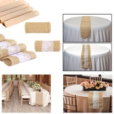 29cm x 275cm Hessian Table Runner Sewed Edge Wedding Xmas Party Table Decor