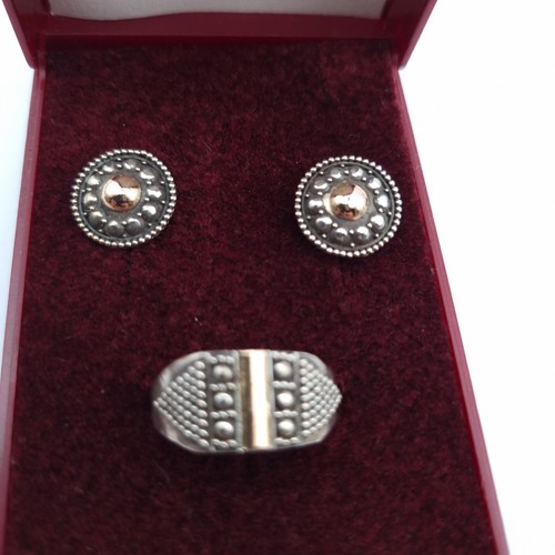 Boho silver ring earrings - boho,
