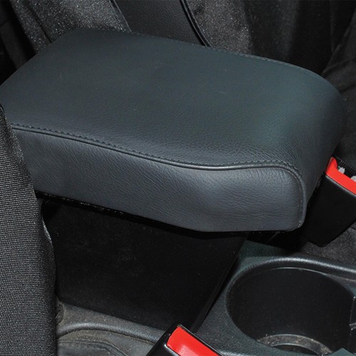 Black leather cubby box - black,