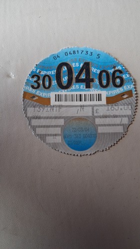 Genuine april 2006 tax disc - genuine,