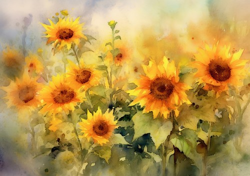 Delightful wild sunflowers - wild,