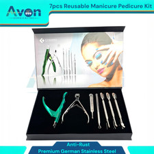 7PCS Manicure & Pedicure Premium Set with Nail Nippers, Cuticle Pushers Remover