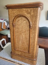 Antiques Pitch Pine And Ash Veneer Bedside Table - Plant Or Lamp Stand