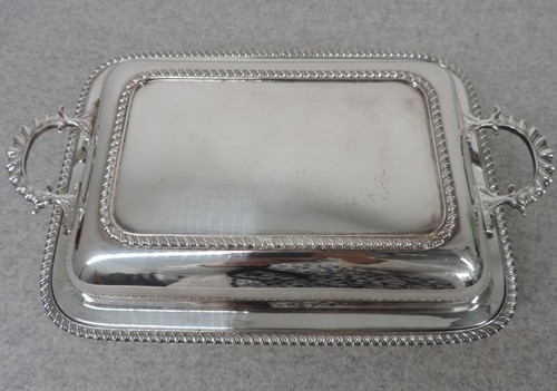 Silver plate covered serving - silver,