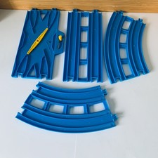 Vintage Tomy Blue Double Train Track x 4 Crossover Straight Curve x 2