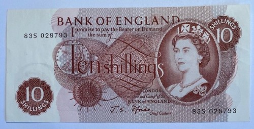 Ten shillings banknote signed - shillings,