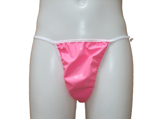 Pink latex panties rubber - panties,