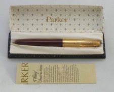 PARKER 51 FOUNTAIN PEN WITH ROLLED GOLD CAP - IN ORIGINAL BOX- UNTESTED / SPARES