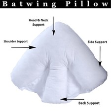 Batwing Pillow Support for Neck&Back Pain, Hollowfibre Filled Orthopaedic Pillow