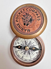 Antique Robert Frost Poem Compass-Pocket Compass w Leather Case