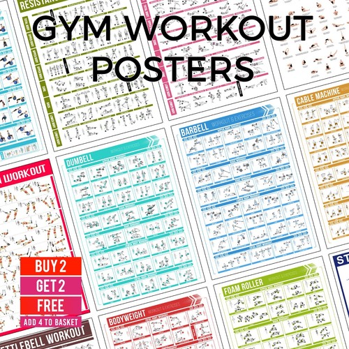 Gym workout posters exercises - gym,