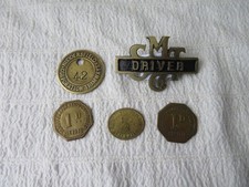TRAM TOKENS & BUS BADGE