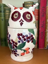 Emma Bridgewater Rosehip & Elderberry Large Owl Jar with Ears 1st New