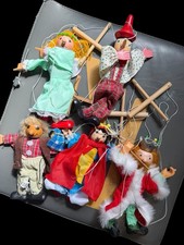 5 x Wooden Puppets Handcrafted