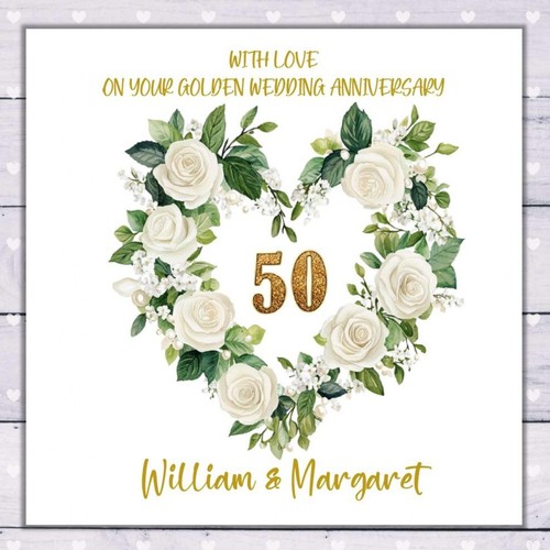 Golden wedding anniversary - golden,