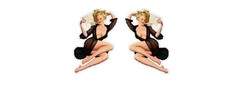 1970 PIN UP,  BLONDE , GIRL DECALS TOOLBOX CAR VAN,  CLASSIC STICKERS x2