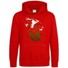 Wales Torn Badge Kids Hoodie