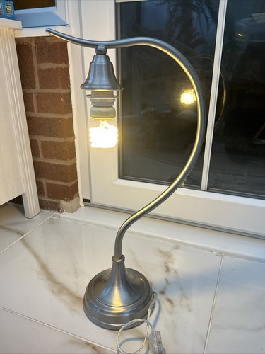 Tall silver table lamp - tall,