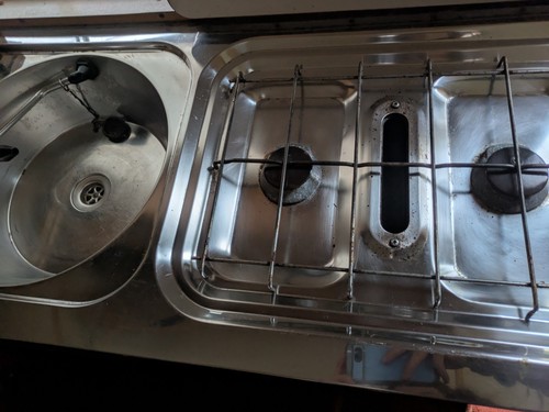 Vintage caravan sink draining - caravan,