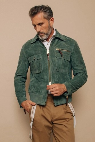 Suede leather handmade jacket - leather,