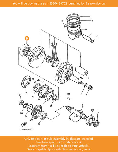 Yamaha bearing 93306 - bearing,, 93306-30702