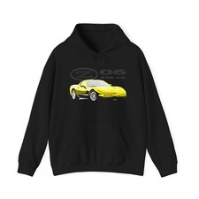 Corvette C5 Z06 405 HP Yellow Hoodie Chevy Muscle Car Sweatshirt Racing Gift