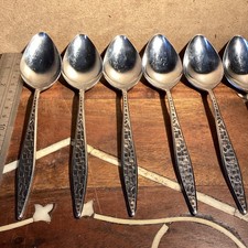VINERS INTERNATIONAL MOSAIC  Serving Spoons x 6. Stainless Steel Vintage Cutlery