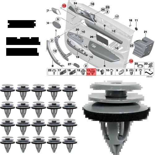 20x car door trim clips - 20x,