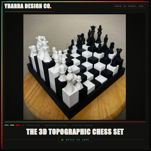 Topographic chess board set - topographic,