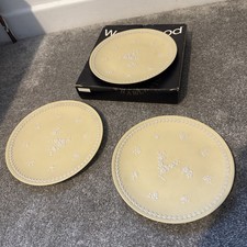 Wedgwood YELLOW Jasperware PRUNUS Trio of large plates 