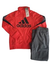 Junior Boys Girls Adidas Full Tracksuit Older Kids Red