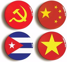COMMUNIST FLAG BADGE BUTTON