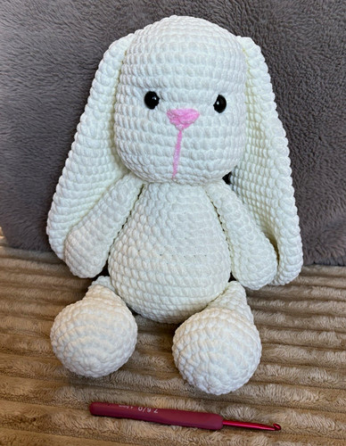 Hand crocheted white plush - hand,
