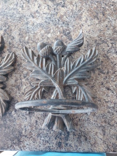 Antique cast iron wall plant - iron,