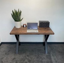 Rustic Solid Wood Desk Urban Reclamation Handmade Office Desk X Frame Legs