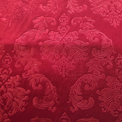 Red damask embossed velvet - red,
