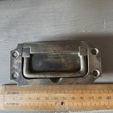 reclaimed brass recessed handle. Campaign Chest. Drawers 