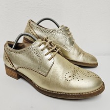 Clarks Netley Rose Champagne Combi Womens Size UK 5 Gold Leather Brogues Shoes 