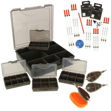 Match Coarse Fishing Tackle Box Set 15x Waggler Floats Hook Lead Shot & Feeders