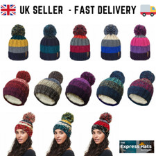 Quality Fleece Lined Beanie Bobble Hats with Pom Pom - FAST DELIVERY ??