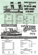 Paddle Steamer Waverley Firth of Clyde Ayr 2 handbills 2 side 1978