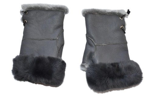 Shearling fingerless gloves - shearling,