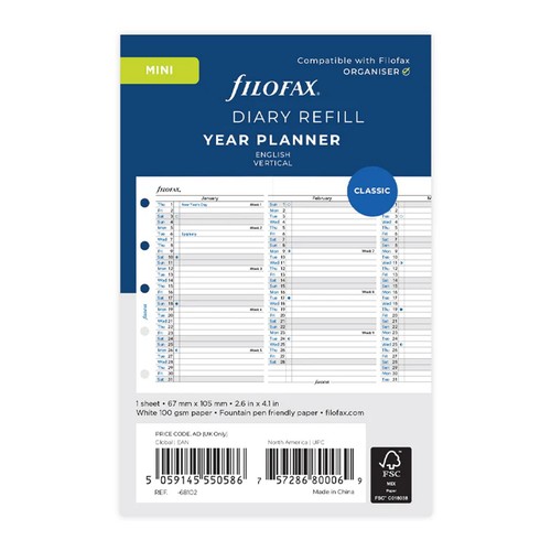 Filofax mini refill 2026 - mini,